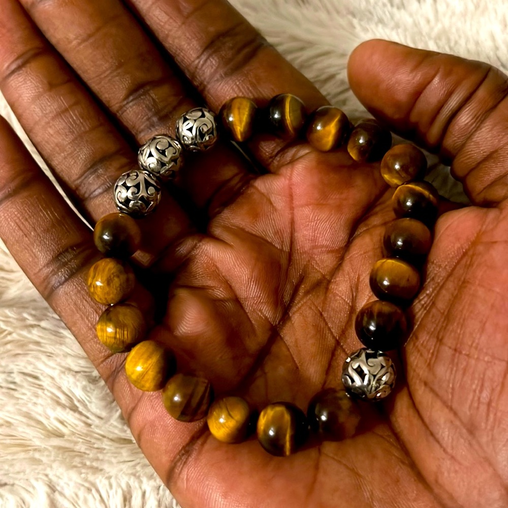 Tiger Eye & Tibetan Silver: Nature's Elegance on Your Wrist"